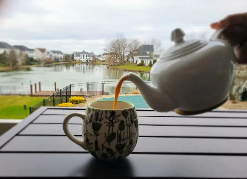 Customer Enjoying Tea